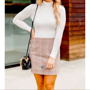 Pink lily plaid mini skirt